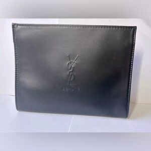 Yves Saint Laurent YSL Beaute Makeup Cosmetic Bag Toiletry Travel Pouch Black